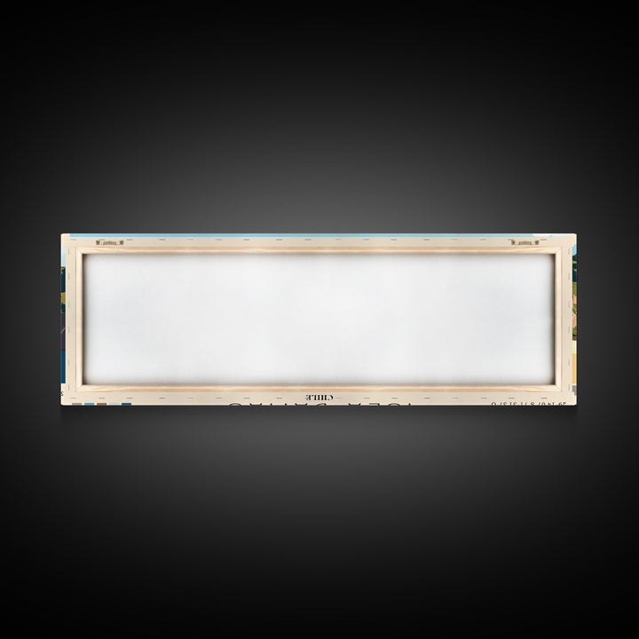 Isla Damas, Chile Panoramic Print, Vacation Gift, Chile Wall Art, Beach Painting, Beach Decor, Large Wall Art, Wood Frame Art