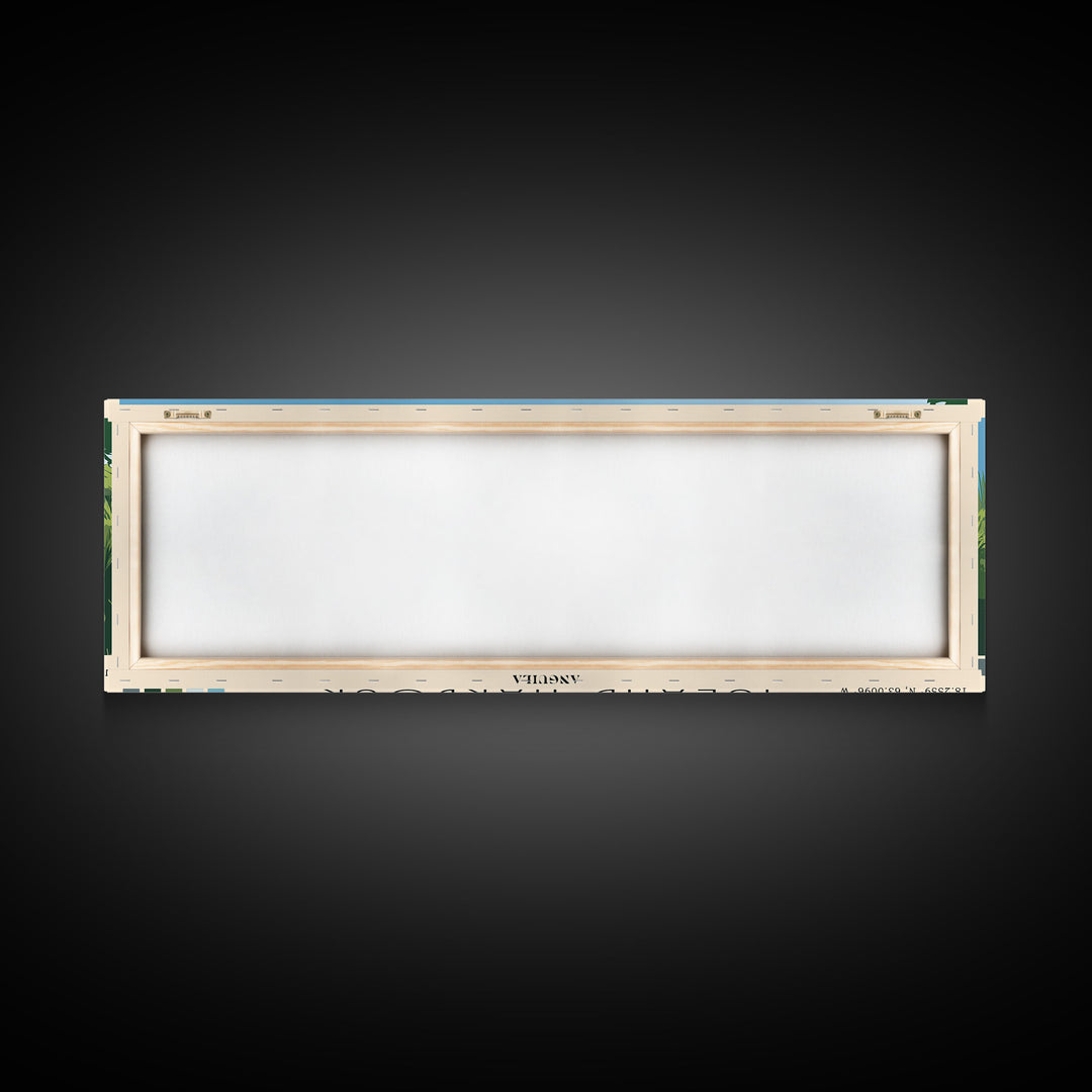 Island Harbour, Anguila Panoramic Beach Print, Vacation Gift, Anguila Wall Art, Beach Painting, Beach Decor, Beach Painting