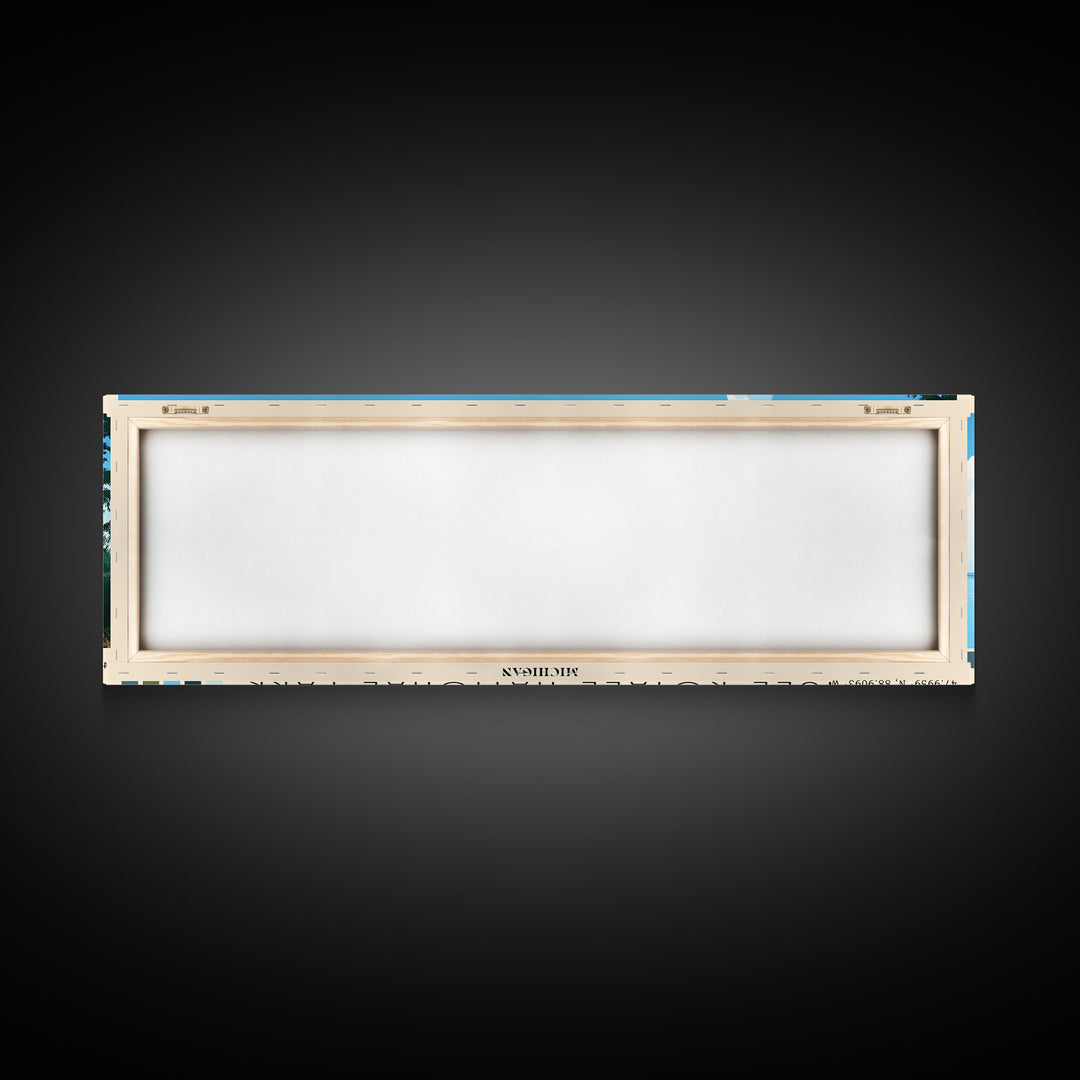 Isle Royale National Park, Michigan Panoramic Beach Print, Vacation Gift, Michigan Wall Art, Beach Painting, Beach Decor, Beach Painting