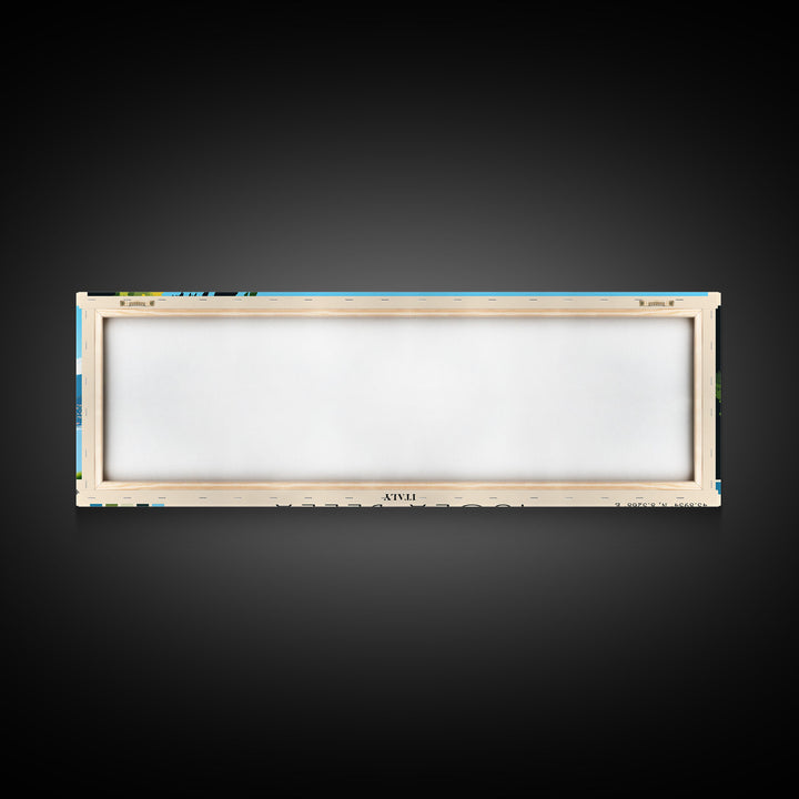 Isola Bella, Italy Panoramic Print, Vacation Gift, Italy Wall Art, Beach Painting, Beach Decor, Large Wall Art, Wood Frame Art