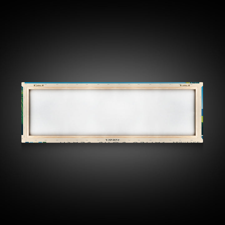 James Bond Beach, Jamaica Panoramic Beach Print, Vacation Gift, Jamaica Wall Art, Framed Canvas Print, Framed Beach Painting