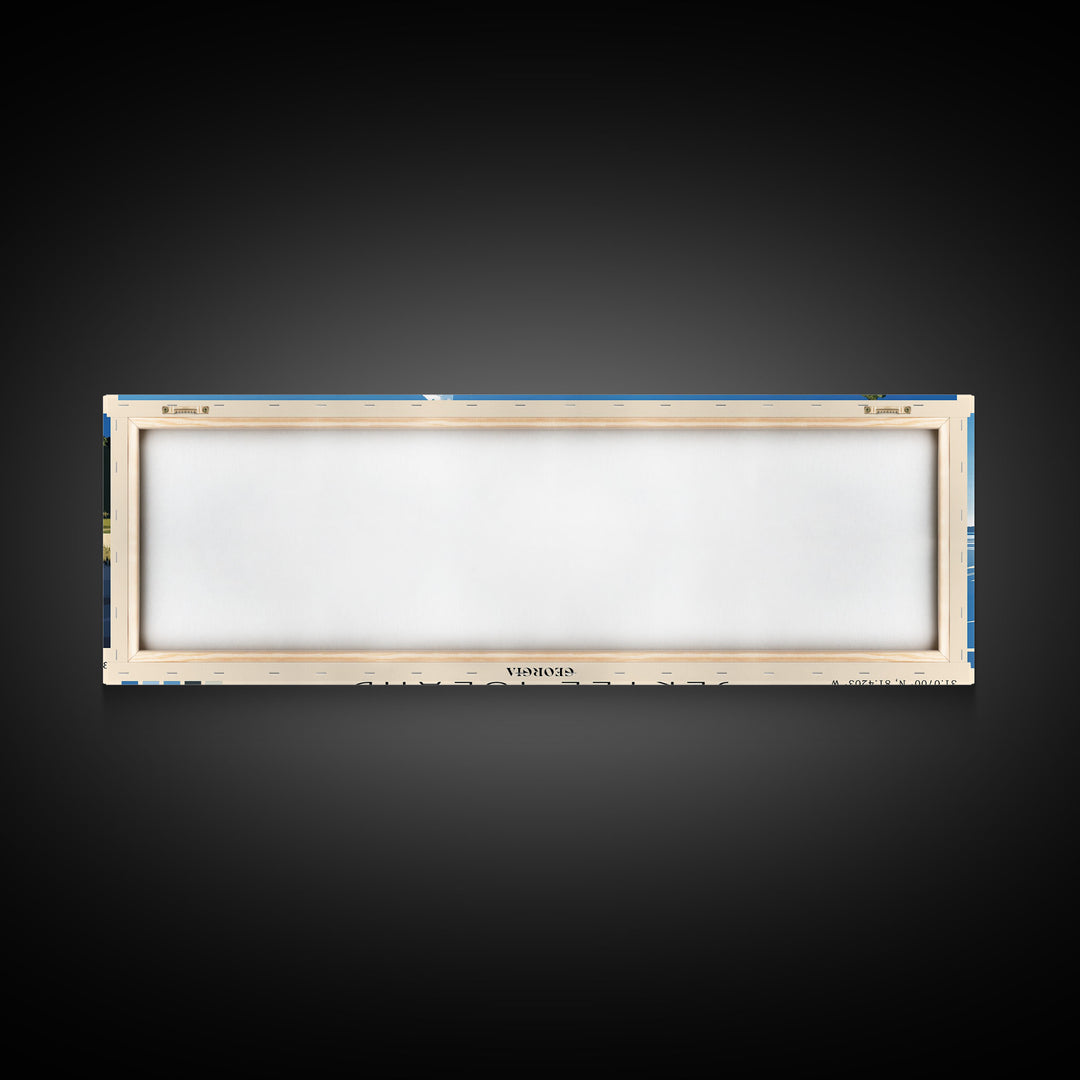 Jekyll Island, Georgia Panoramic Print, Vacation Gift, Georgia Wall Art, Beach Painting, Beach Decor, Large Wall Art, Wood Frame Art