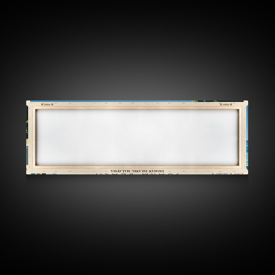 Juara Beach, Tioman Island, Malaysia Panoramic Beach Print, Vacation Gift, Tioman Island, Malaysia Wall Art, Beach Painting, Beach Decor, Beach Painting