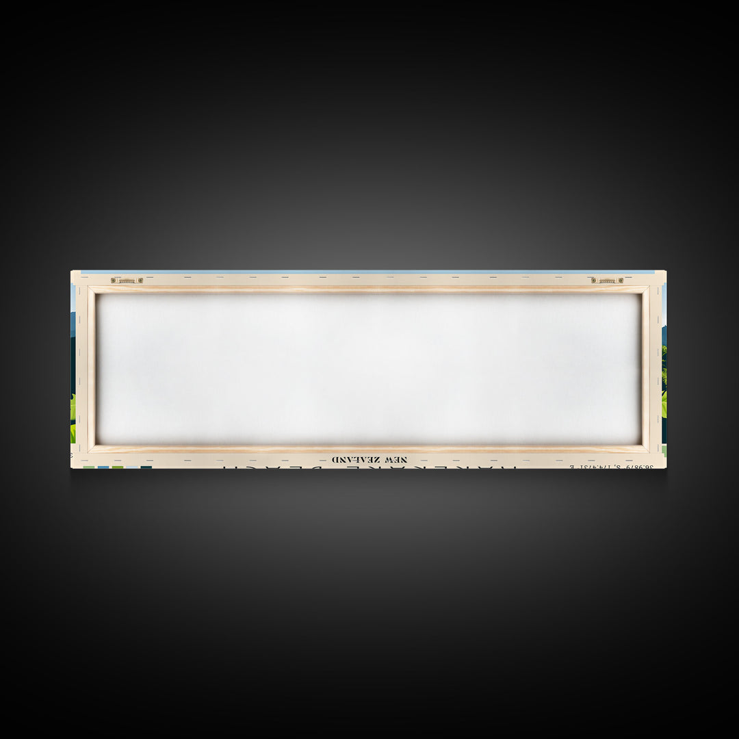 Karekare Beach, New Zealand Panoramic Print, Vacation Gift, New Zealand Wall Art, Beach Painting, Beach Decor, Large Wall Art, Wood Frame Art