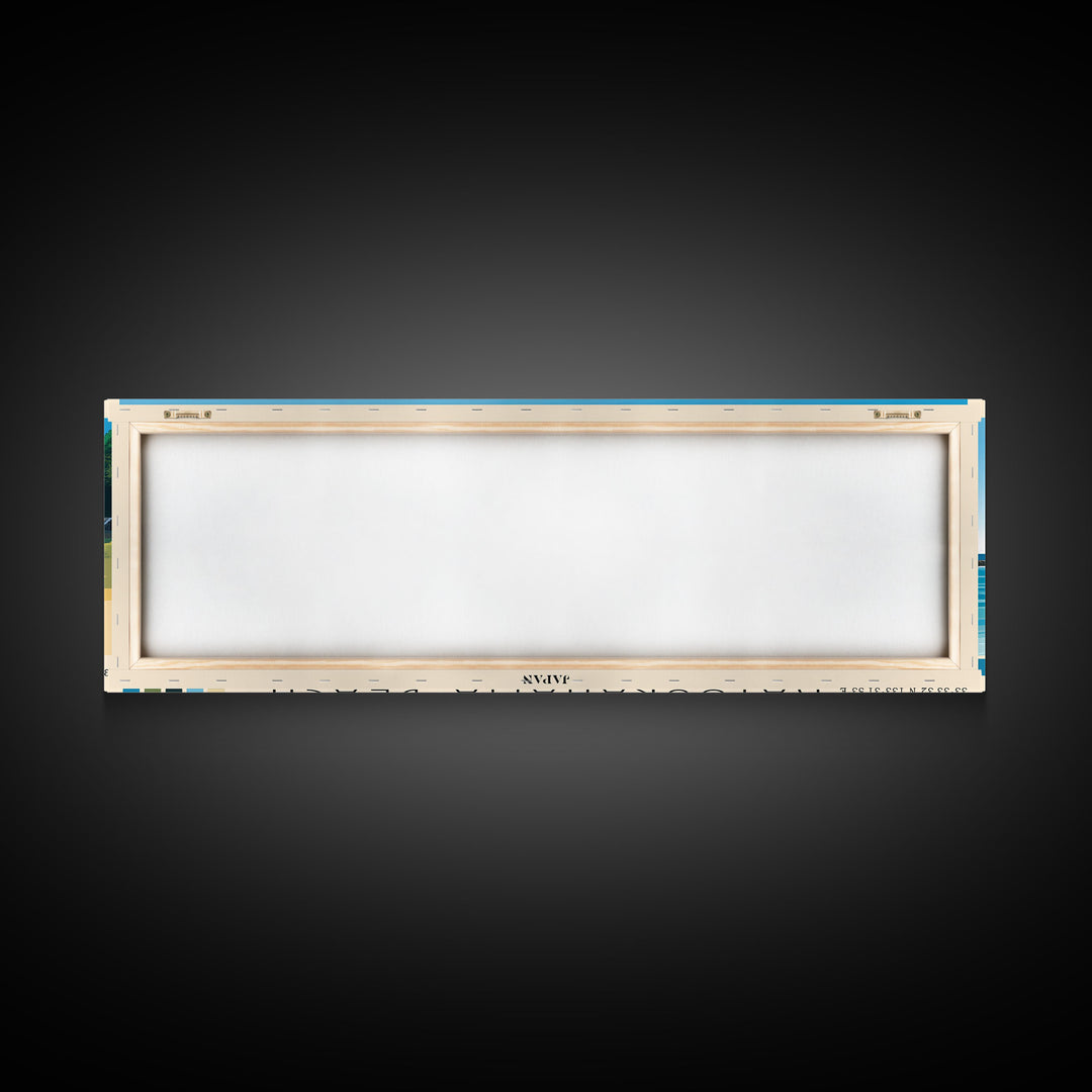 Katsurahama Beach, Japan Panoramic Beach Print, Vacation Gift, Japan Wall Art, Framed Canvas Print, Framed Beach Painting