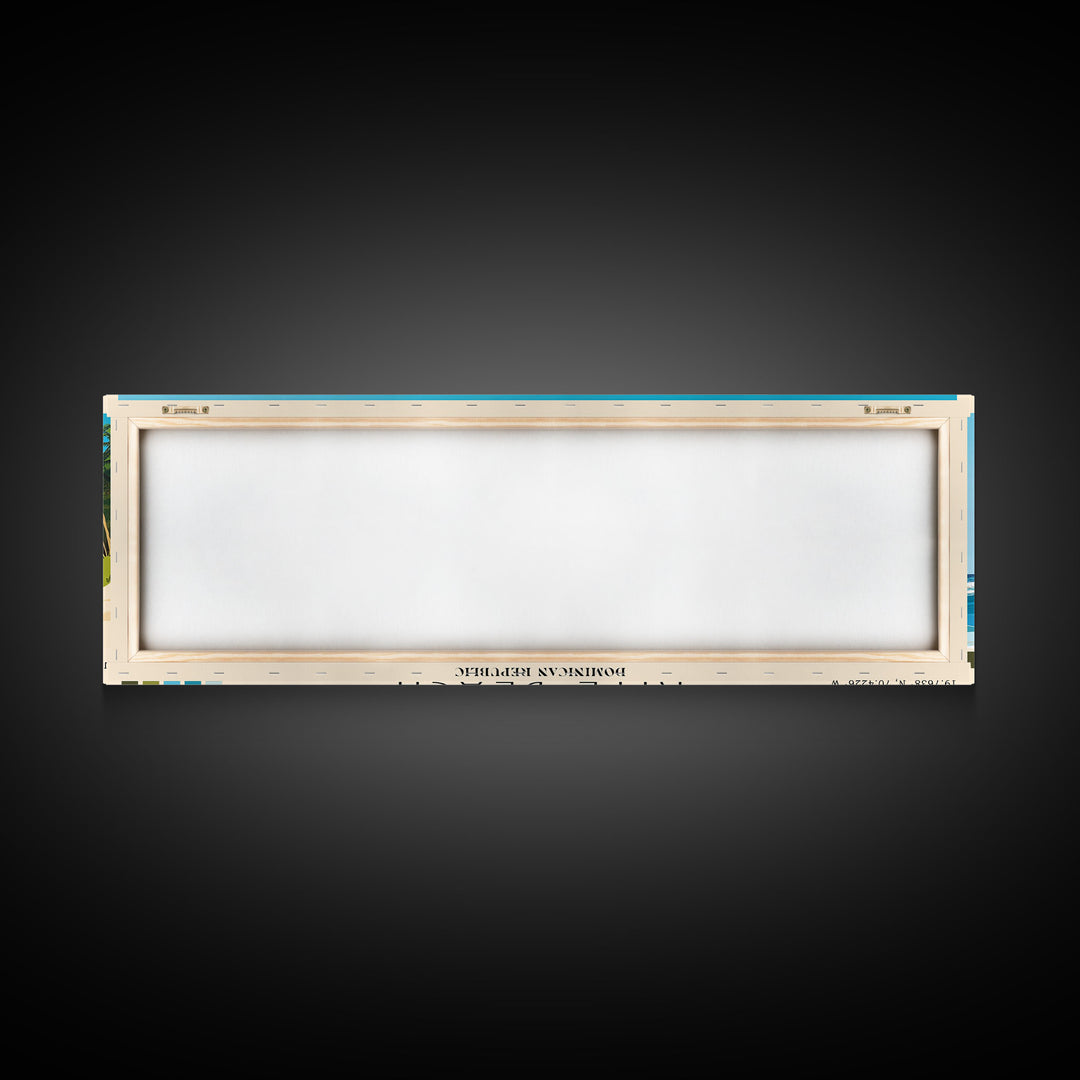 Kite Beach, Dominican Republic Panoramic Print, Vacation Gift, Dominican Republic Wall Art, Beach Painting, Beach Decor, Large Wall Art, Wood Frame Art