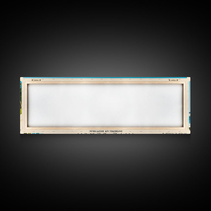 Kite Beach, Dominican Republic Panoramic Print, Vacation Gift, Dominican Republic Wall Art, Beach Painting, Beach Decor, Large Wall Art, Wood Frame Art