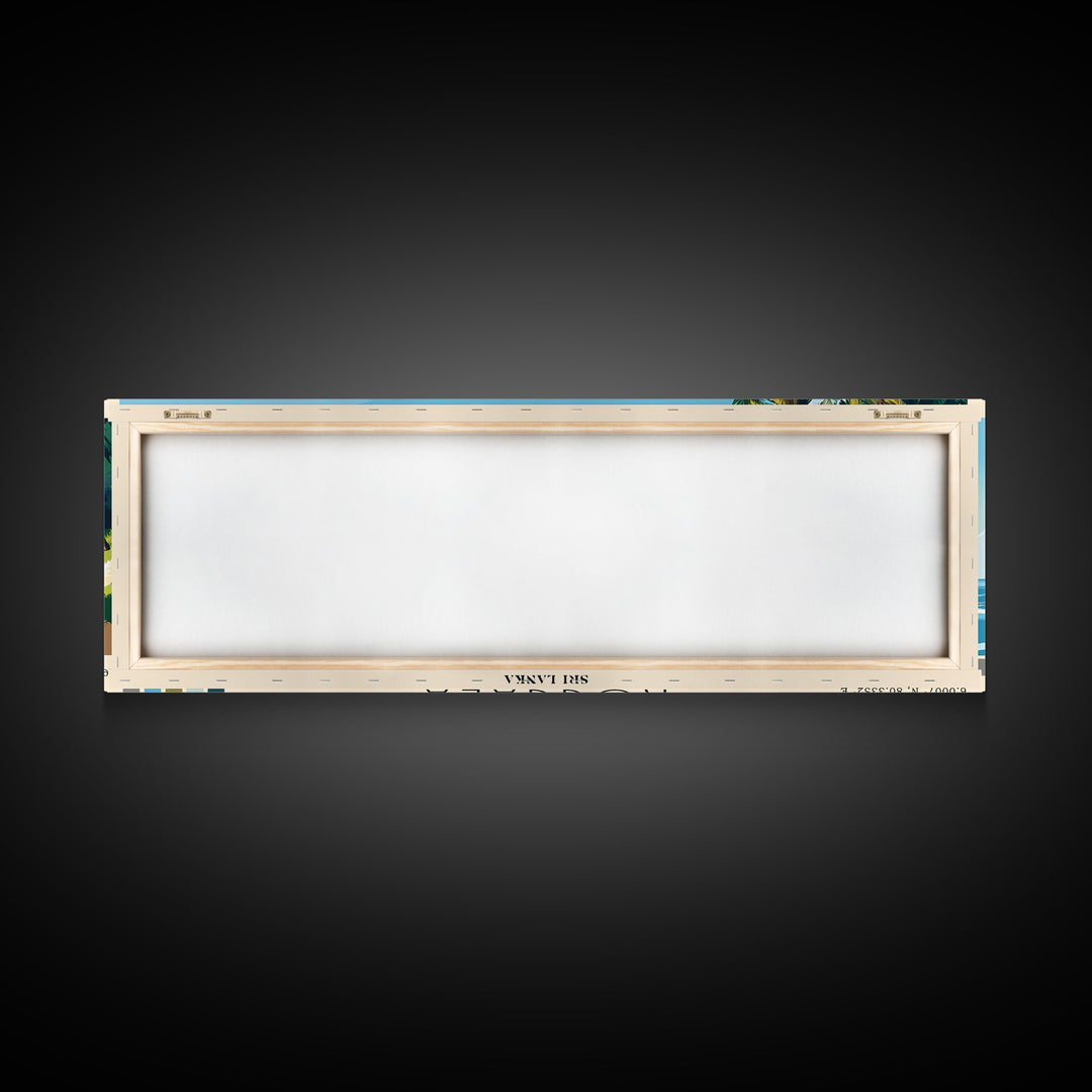 Koggala, Sri Lanka Panoramic Print, Vacation Gift, Sri Lanka Wall Art, Beach Painting, Beach Decor, Large Wall Art, Wood Frame Art