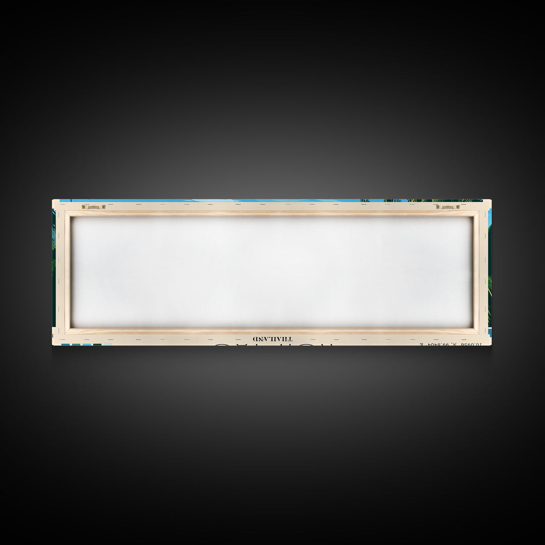 Koh Tao, Thailand Panoramic Beach Print, Vacation Gift, Thailand Wall Art, Beach Painting, Beach Decor, Beach Painting