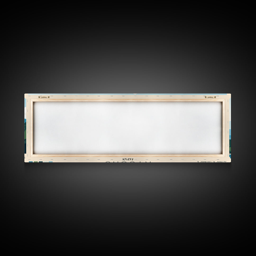 Kyushu, Japan Panoramic Print, Vacation Gift, Japan Wall Art, Beach Painting, Beach Decor, Large Wall Art, Wood Frame Art