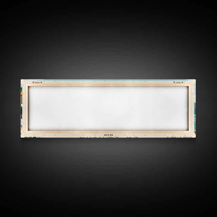 La Concha, Spain Panoramic Beach Print, Vacation Gift, Spain Wall Art, Beach Painting, Beach Decor, Beach Painting