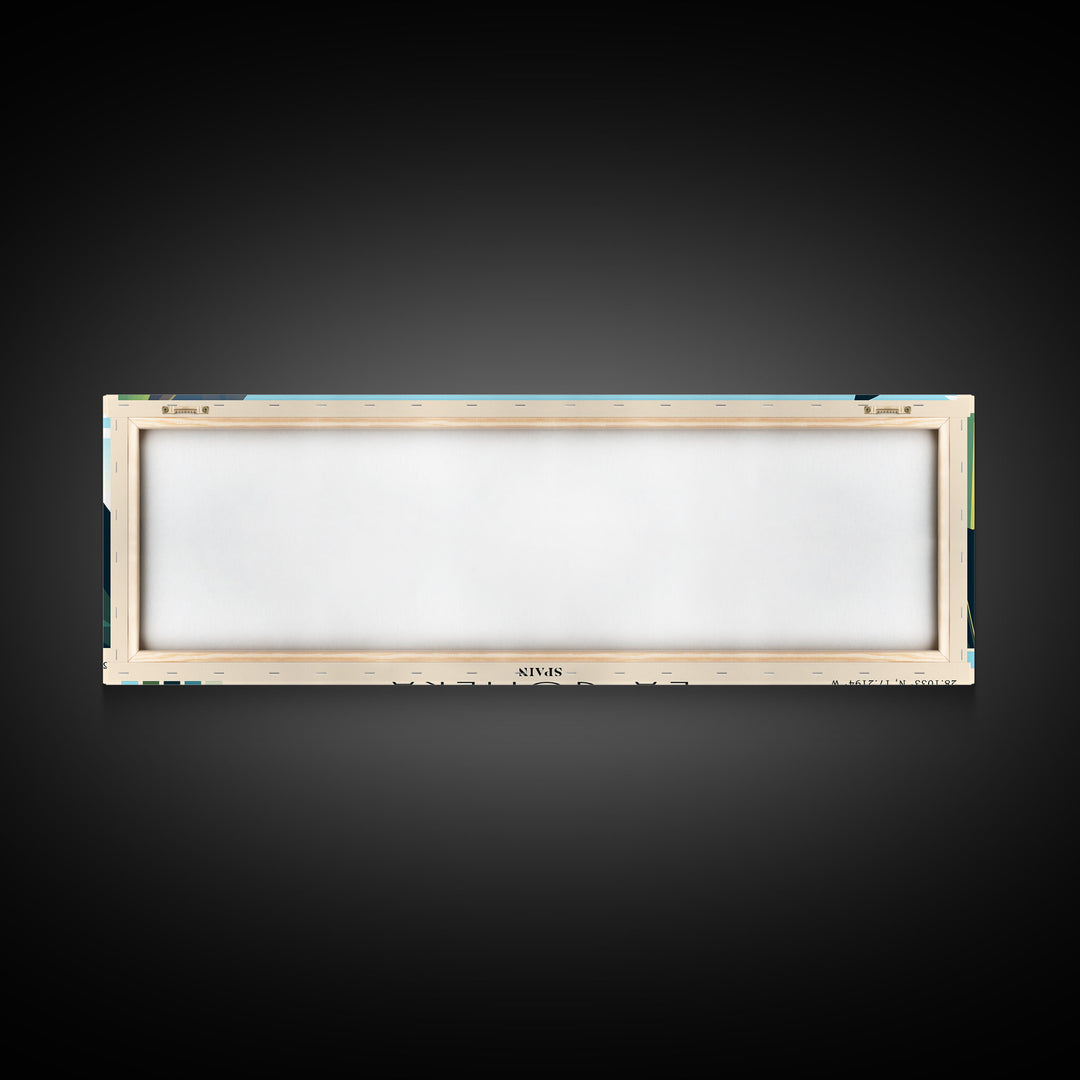 La Gomera, Spain Panoramic Beach Print, Vacation Gift, Spain Wall Art, Framed Canvas Print, Framed Beach Painting