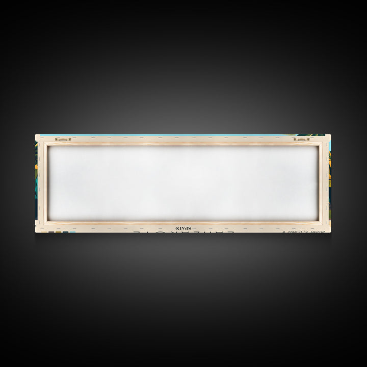 Lanzarote, Spain Panoramic Beach Print, Vacation Gift, Spain Wall Art, Framed Canvas Print, Framed Beach Painting