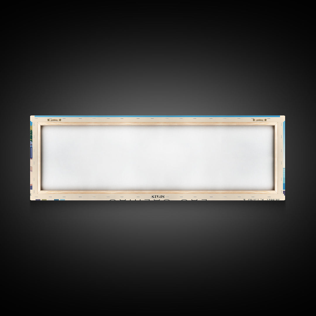 Las Salinas, Spain Panoramic Beach Print, Vacation Gift, Spain Wall Art, Beach Painting, Beach Decor, Beach Painting