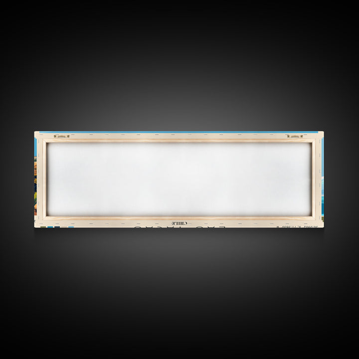 Las Tacas, Chile Panoramic Print, Vacation Gift, Chile Wall Art, Beach Painting, Beach Decor, Large Wall Art, Wood Frame Art