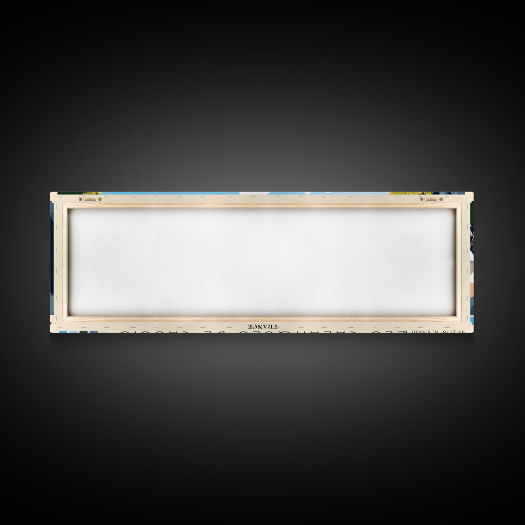 Les Calanques de Cassis, France Panoramic Print, Vacation Gift, France Wall Art, Beach Painting, Beach Decor, Large Wall Art, Wood Frame Art