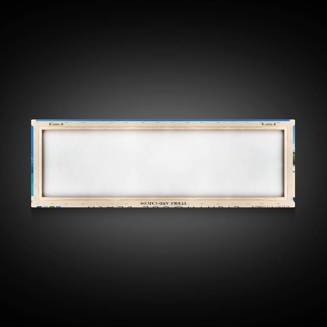 Lighthouse Beach, Turks and Caicos Panoramic Beach Print, Vacation Gift, Turks and Caicos Wall Art, Beach Painting, Beach Decor, Beach Painting