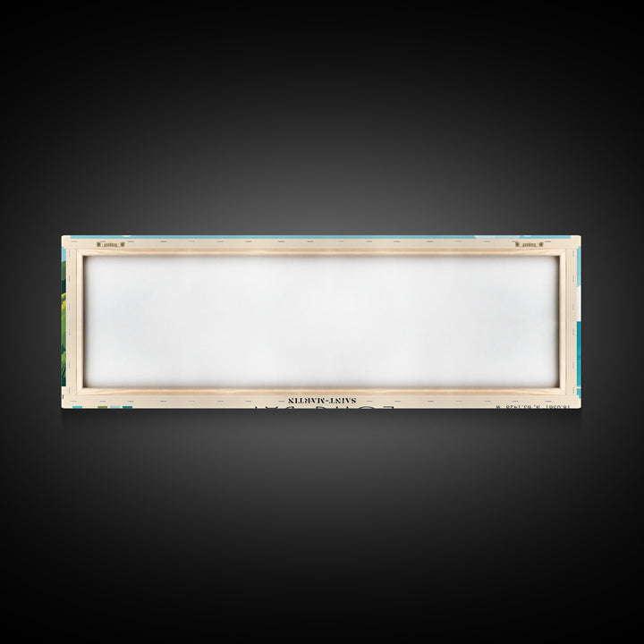 Long Bay, Saint-Martin Panoramic Print, Vacation Gift, Saint-Martin Wall Art, Beach Painting, Beach Decor, Beach Or Lakehouse Art