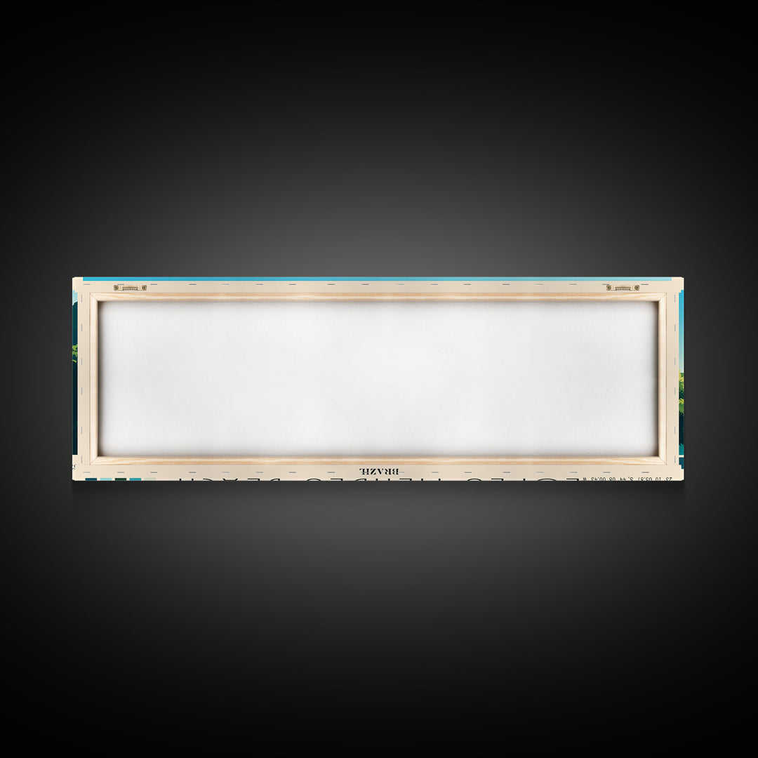 Lopes Mendes Beach, Brazil Panoramic Beach Print, Vacation Gift, Brazil Wall Art, Framed Canvas Print, Framed Beach Painting