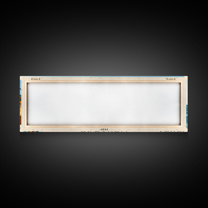 Mancora, Peru Panoramic Beach Print, Vacation Gift, Peru Wall Art, Framed Canvas Print, Framed Beach Painting