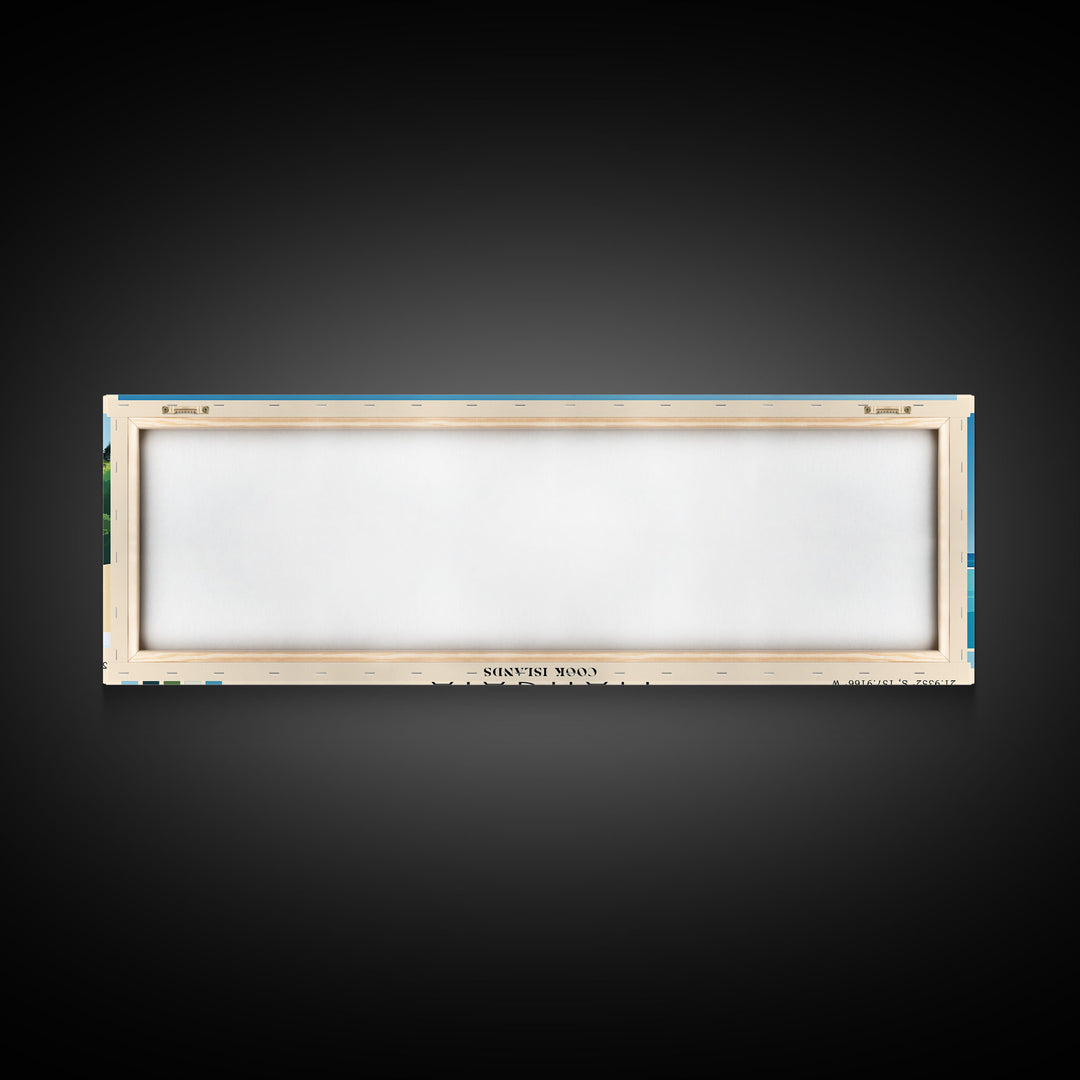 Mangaia, Cook Islands Panoramic Print, Vacation Gift, Cook Islands Wall Art, Beach Painting, Beach Decor, Beach Or Lakehouse Art