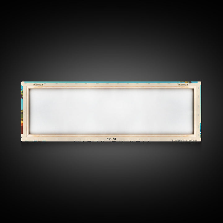 Marina Beach, India Panoramic Print, Vacation Gift, India Wall Art, Beach Painting, Beach Decor, Large Wall Art, Wood Frame Art