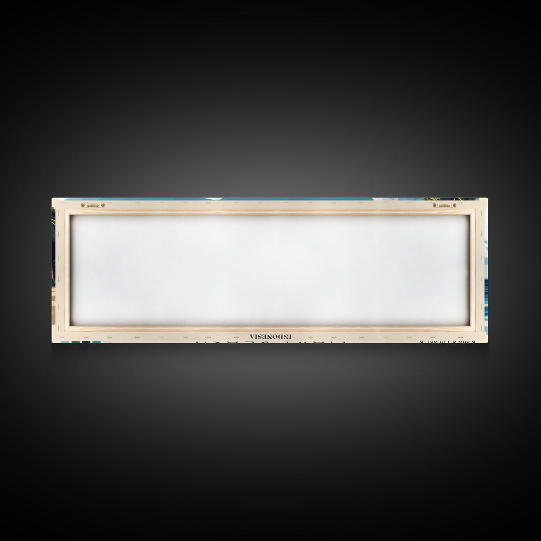 Mawi Beach, Indonesia Panoramic Beach Print, Vacation Gift, Indonesia Wall Art, Framed Canvas Print, Framed Beach Painting