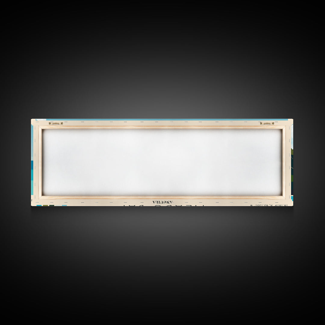 Meads Bay, Anguila Panoramic Print, Vacation Gift, Anguila Wall Art, Beach Painting, Beach Decor, Beach Or Lakehouse Art