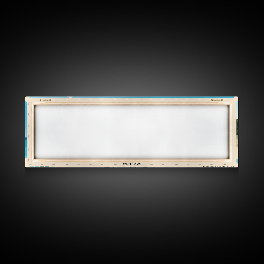 Meads Bay, Anguilla Panoramic Beach Print, Vacation Gift, Anguilla Wall Art, Beach Painting, Beach Decor, Beach Painting