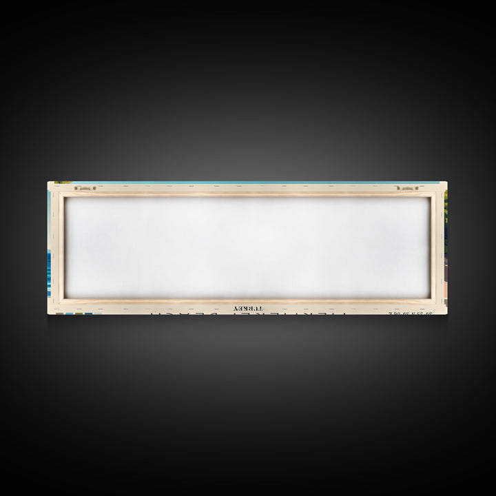 Mermerli Beach, Turkey Panoramic Beach Print, Vacation Gift, Turkey Wall Art, Framed Canvas Print, Framed Beach Painting