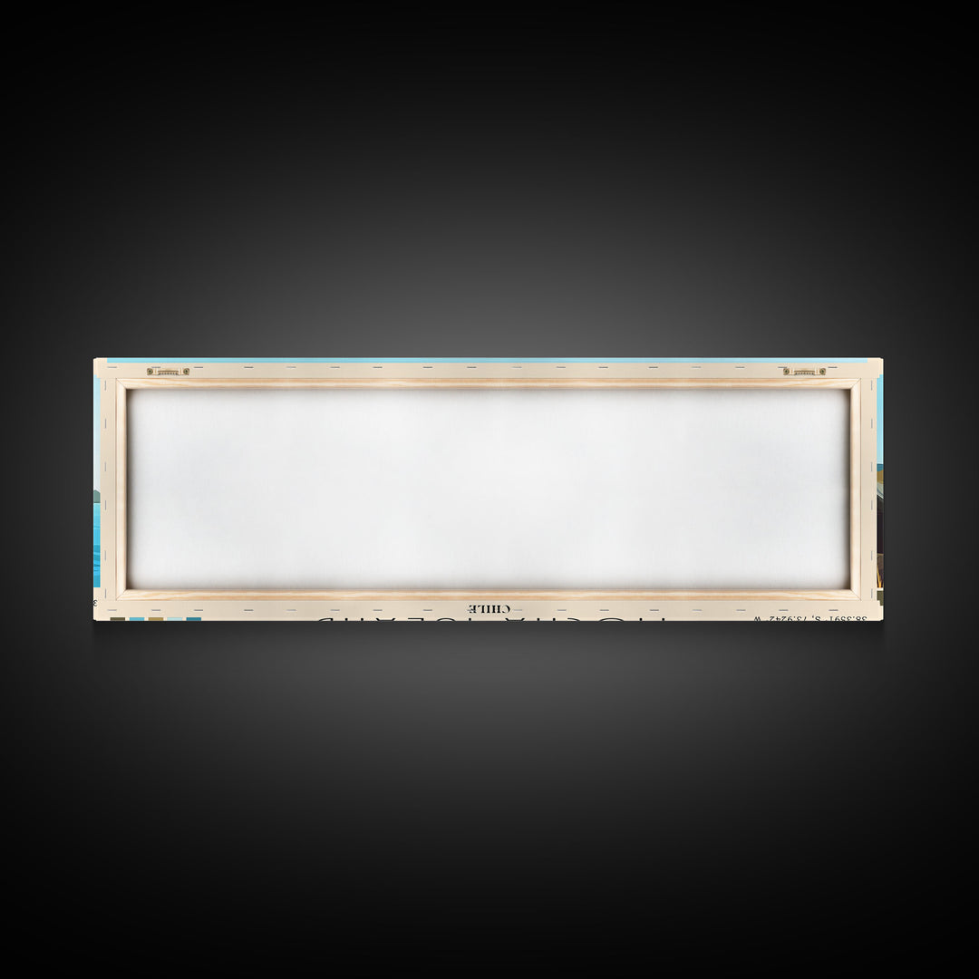 Mocha Island, Chile Panoramic Print, Vacation Gift, Chile Wall Art, Beach Painting, Beach Decor, Large Wall Art, Wood Frame Art