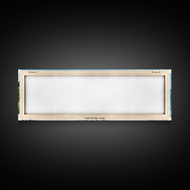 Moeraki, New Zealand Panoramic Beach Print, Vacation Gift, New Zealand Wall Art, Framed Canvas Print, Framed Beach Painting