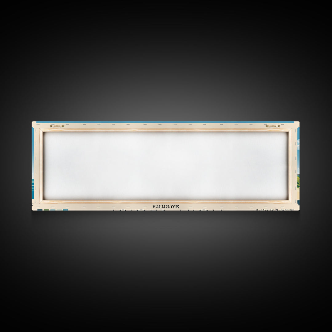 Mont Choisy, Mauritius Panoramic Beach Print, Vacation Gift, Mauritius Wall Art, Framed Canvas Print, Framed Beach Painting