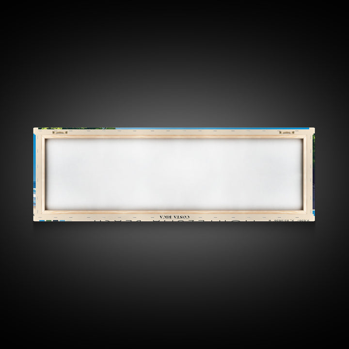 Montezuma Beach, Costa Rica Panoramic Beach Print, Vacation Gift, Costa Rica Wall Art, Beach Painting, Beach Decor, Beach Painting