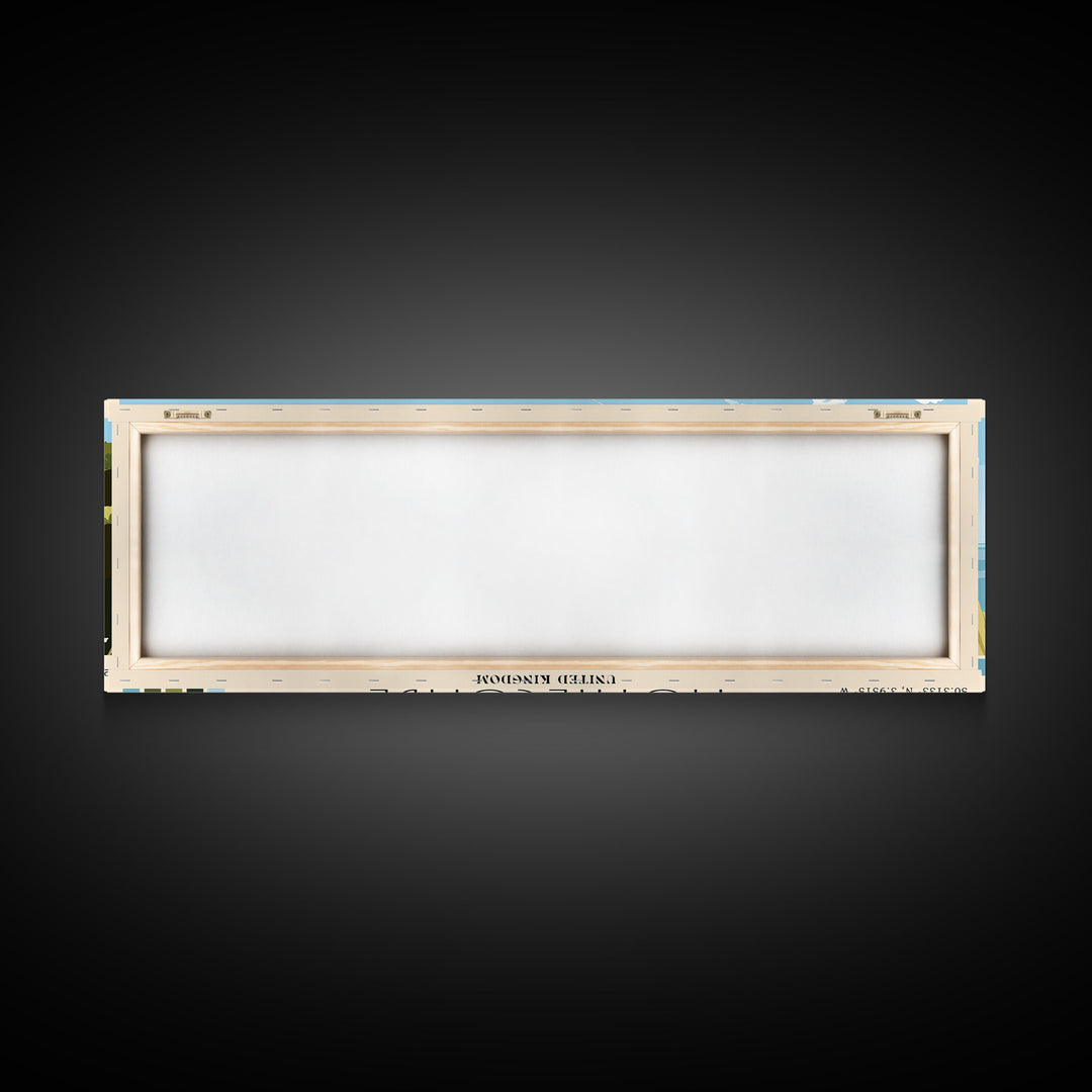 Mothecombe, United Kingdom Panoramic Print, Vacation Gift, United Kingdom Wall Art, Beach Painting, Beach Decor, Beach Or Lakehouse Art