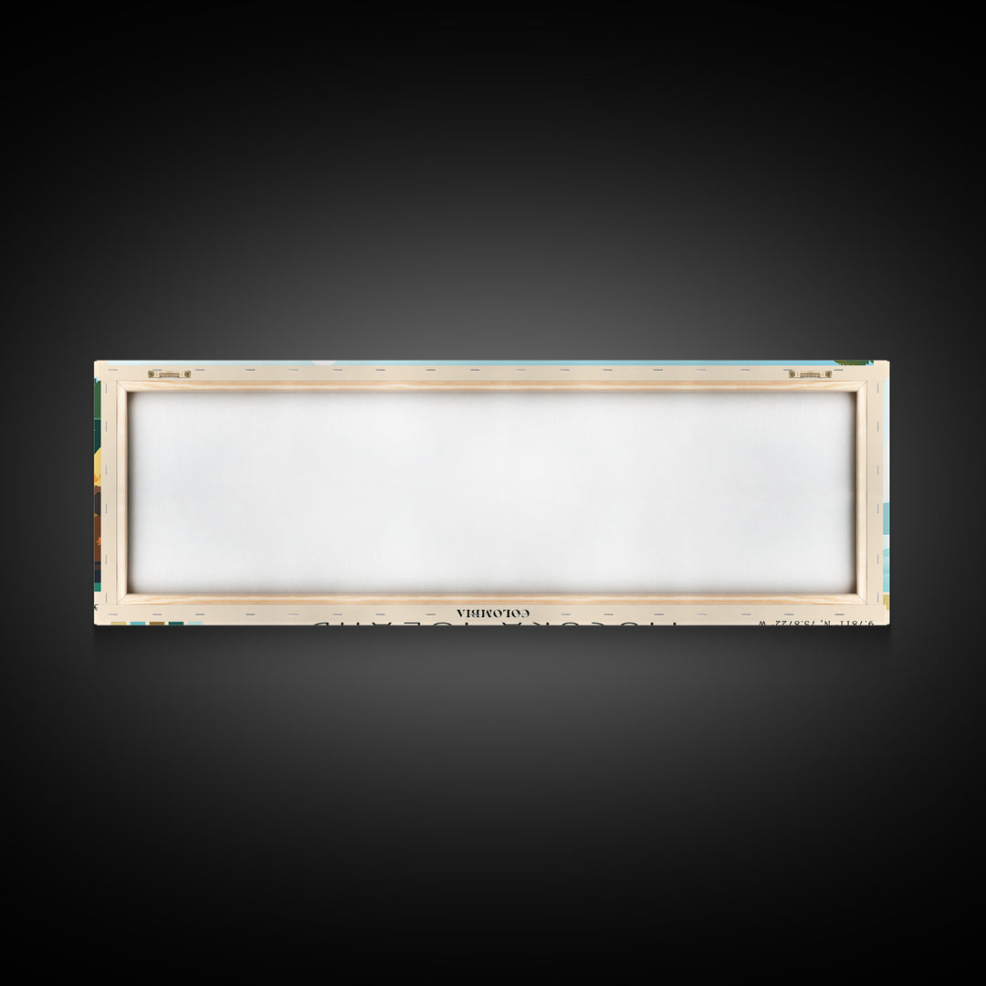 Mucura Island, Colombia Panoramic Beach Print, Vacation Gift, Colombia Wall Art, Framed Canvas Print, Framed Beach Painting