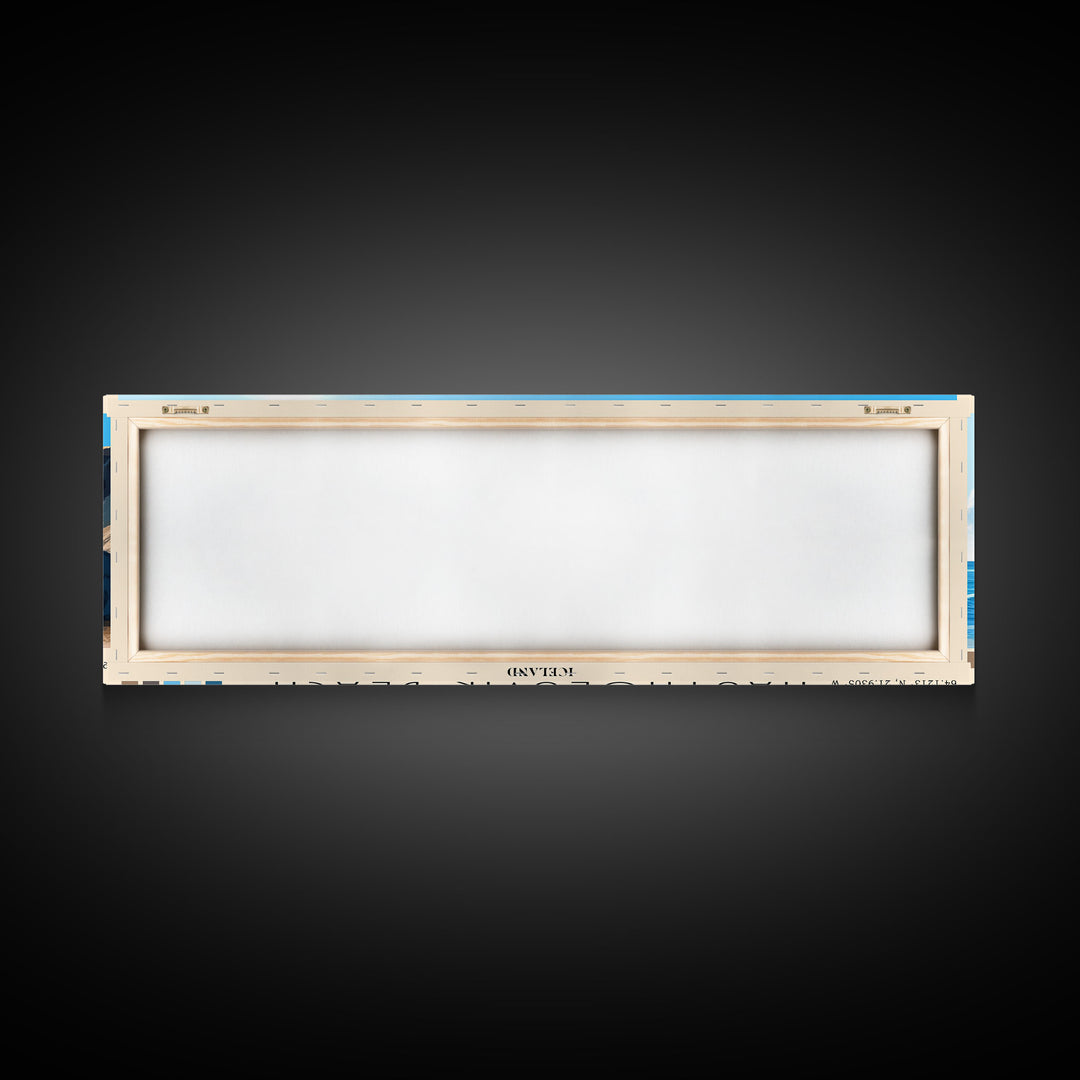 Nautholsvik Beach, Iceland Panoramic Print, Vacation Gift, Iceland Wall Art, Beach Painting, Beach Decor, Large Wall Art, Wood Frame Art