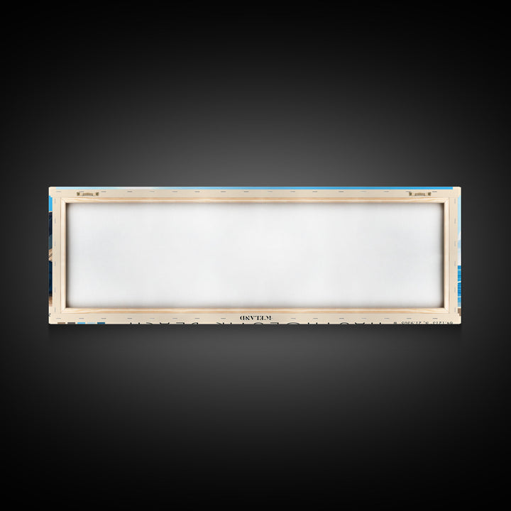 Nautholsvik Beach, Iceland Panoramic Print, Vacation Gift, Iceland Wall Art, Beach Painting, Beach Decor, Large Wall Art, Wood Frame Art