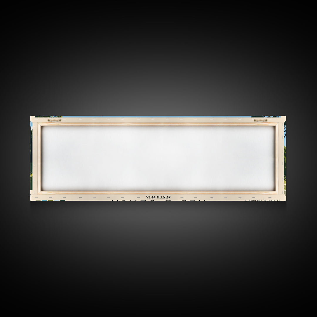 Ned's Beach, Australia Panoramic Print, Vacation Gift, Australia Wall Art, Beach Painting, Beach Decor, Large Wall Art, Wood Frame Art