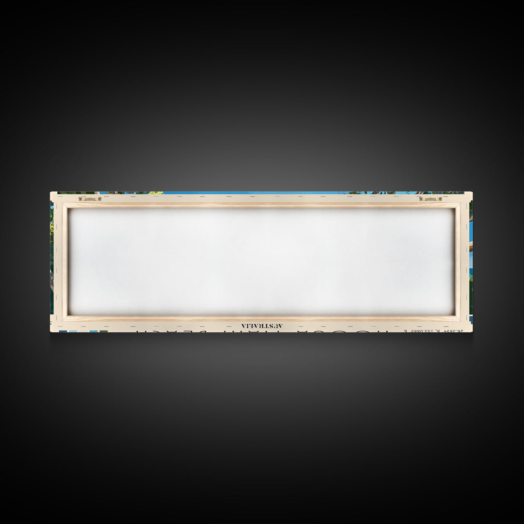 Noosa Main Beach, Australia Panoramic Print, Vacation Gift, Australia Wall Art, Beach Painting, Beach Decor, Large Wall Art, Wood Frame Art
