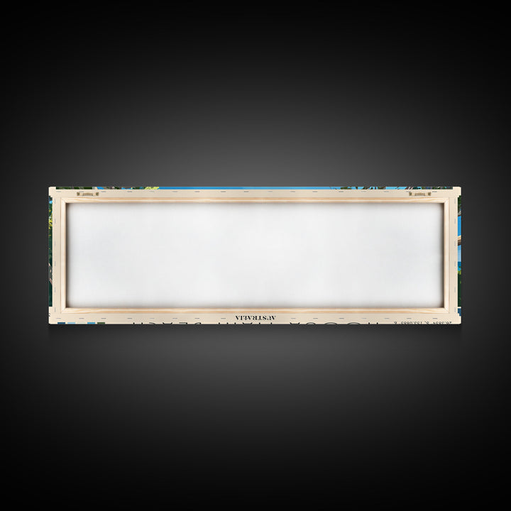 Noosa Main Beach, Australia Panoramic Print, Vacation Gift, Australia Wall Art, Beach Painting, Beach Decor, Large Wall Art, Wood Frame Art