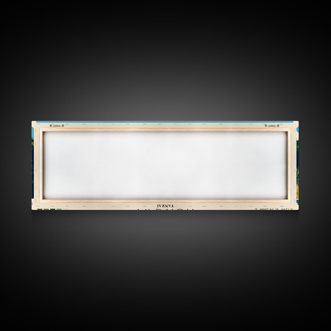 Nungwi, Tanzai Panoramic Print, Vacation Gift, Tanzai Wall Art, Beach Painting, Beach Decor, Large Wall Art, Wood Frame Art