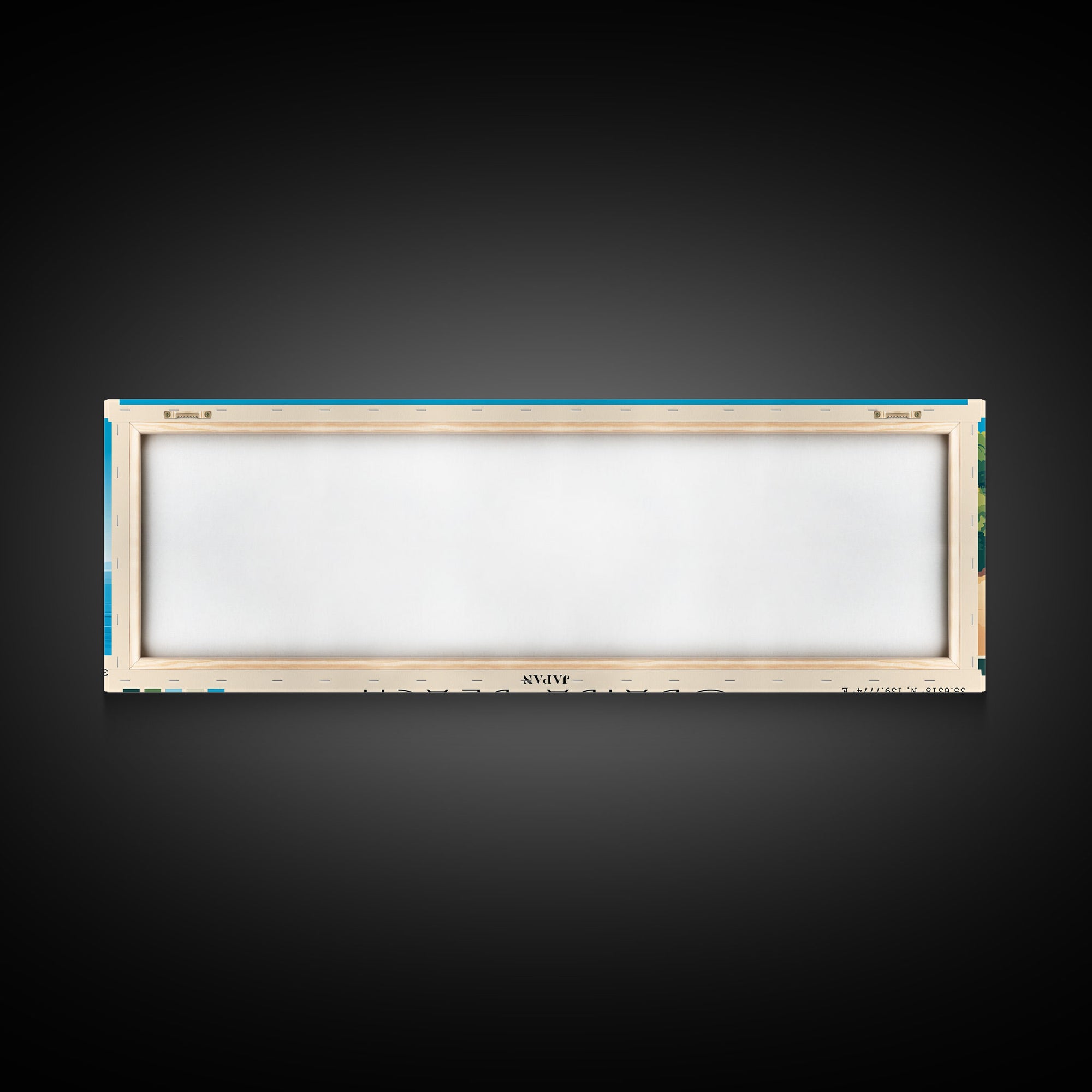 Odaiba Beach, Japan Panoramic Beach Print, Vacation Gift, Japan Wall Art, Framed Canvas Print, Framed Beach Painting