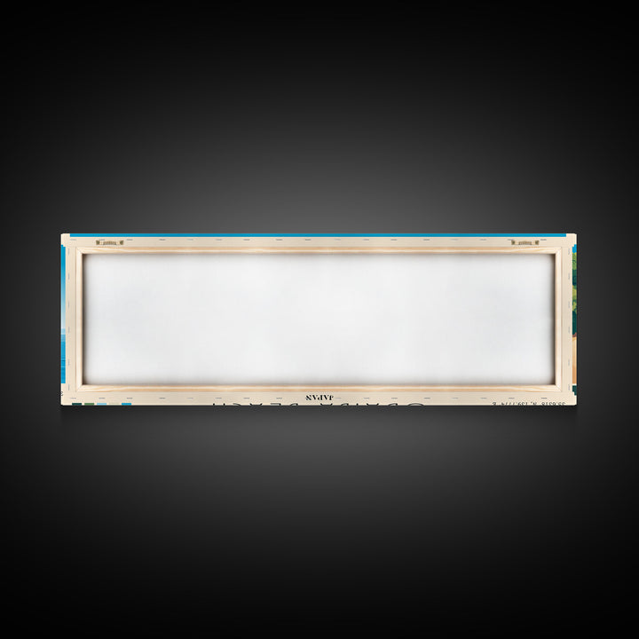 Odaiba Beach, Japan Panoramic Beach Print, Vacation Gift, Japan Wall Art, Framed Canvas Print, Framed Beach Painting