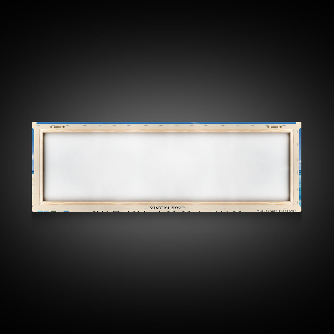 One Foot Island, Cook Islands Panoramic Beach Print, Vacation Gift, Cook Islands Wall Art, Beach Painting, Beach Decor, Beach Painting