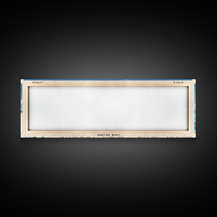 One Foot Island, Cook Islands Panoramic Beach Print, Vacation Gift, Cook Islands Wall Art, Beach Painting, Beach Decor, Beach Painting