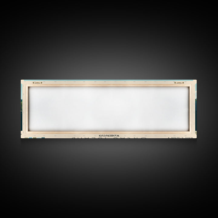 Orcas Island, Washington Panoramic Beach Print, Vacation Gift, Washington Wall Art, Framed Canvas Print, Framed Beach Painting