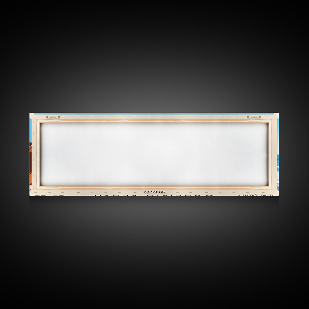 Oualidia Beach, Morocco Panoramic Beach Print, Vacation Gift, Morocco Wall Art, Framed Canvas Print, Framed Beach Painting