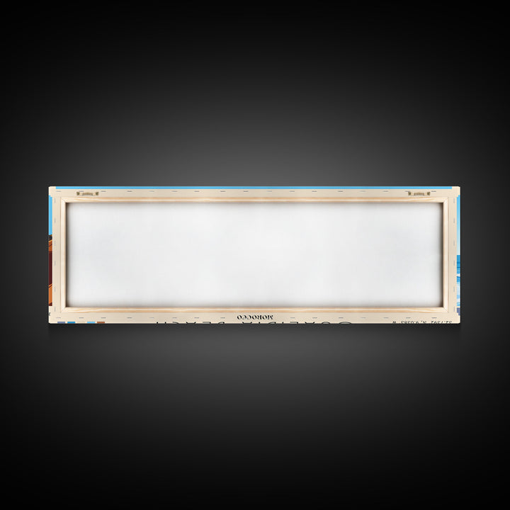 Oualidia Beach, Morocco Panoramic Beach Print, Vacation Gift, Morocco Wall Art, Framed Canvas Print, Framed Beach Painting