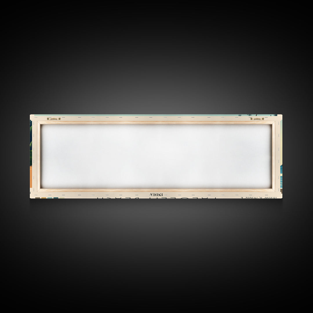 Palolem Beach, India Panoramic Beach Print, Vacation Gift, India Wall Art, Beach Painting, Beach Decor, Beach Painting